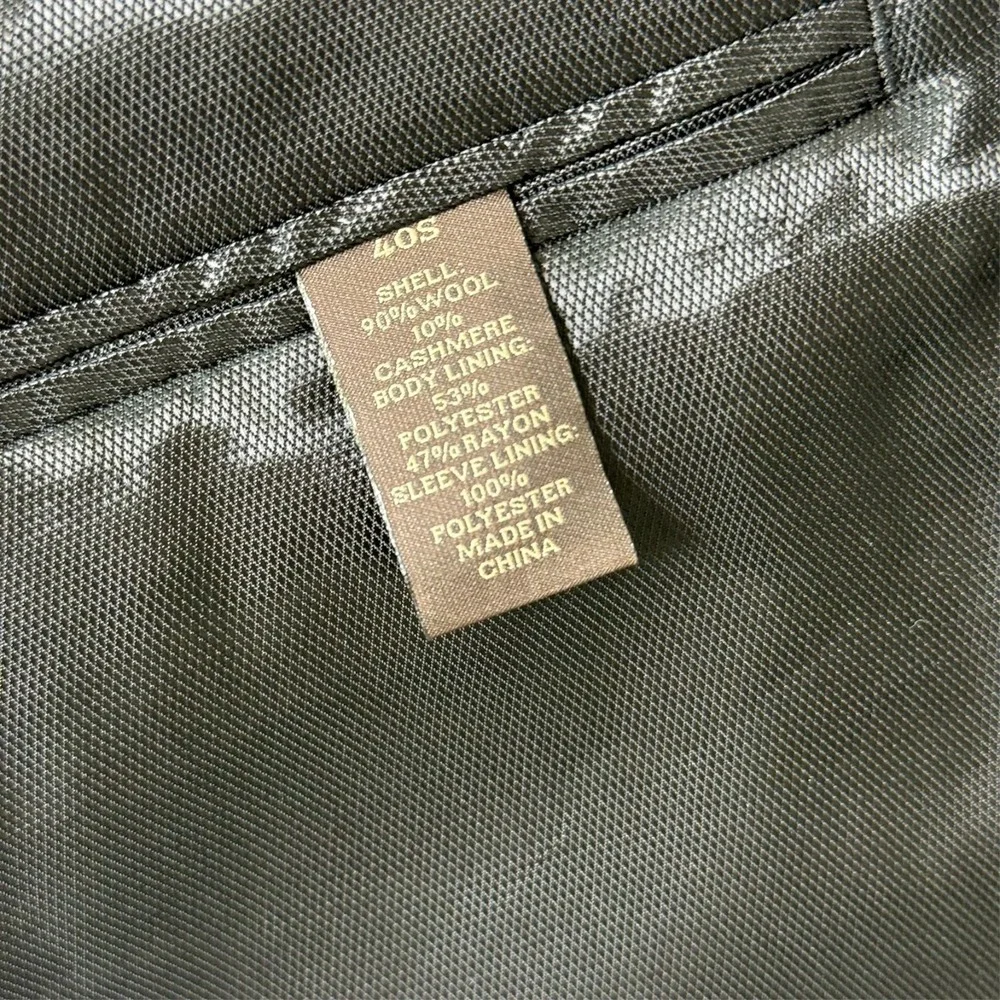 Tasso Elba Men's Sport Coat Blazer Size 40S Black / Dark Charcoal Wool Macy's‎